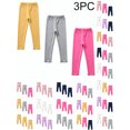 thumbnail image 1 of 3 Pack Girls Leggings Cotton Tights for Toddler Kids Soft Pants, 1 of 9