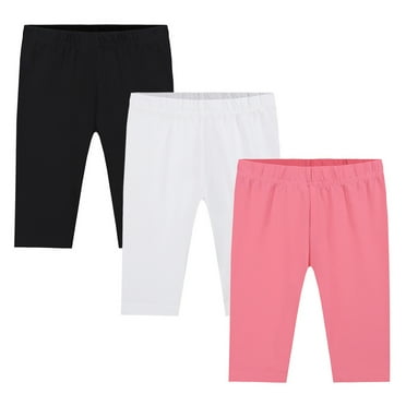 Tungbrin 4 Pack Girls Leggings Toddler Comfort Stretchy High Waisted Pants Kids Full Length Pull On Tights Multipack