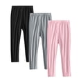 thumbnail image 1 of Husipze 3 Pack Girls Leggings Solid Color Full Length Soft Comfortable Pants Breathable Stretchy Tights Legging Pants Pink 2 Years, 1 of 9