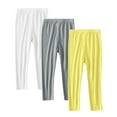 thumbnail image 1 of 3 Pack Girls Leggings Solid Color Full Length Soft Comfortable Pants Breathable Stretchy Tights Legging Pants Yellow 6 Years, 1 of 9