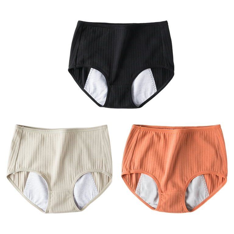 3 Pack Girls Menstrual Period Panties Leak-Proof Cotton Protective Briefs  Period Underwear