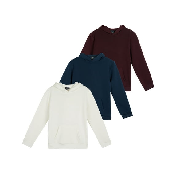 3 Pack: Girls' Soft Brushed Fleece Pullover Hoodie Sweatshirt With Kangaroo Pocket (Ages 7-16)