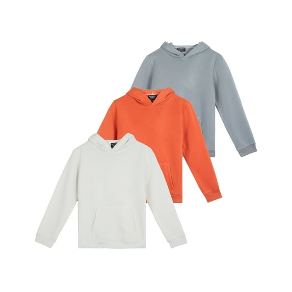 3 Pack: Girls' Soft Brushed Fleece Pullover Hoodie Sweatshirt With Kangaroo Pocket (Ages 7-16)