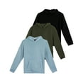 thumbnail image 1 of 3 Pack: Girls' Soft Brushed Fleece Pullover Hoodie Sweatshirt With Kangaroo Pocket (Ages 7-16), 1 of 5