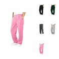 thumbnail image 1 of 3 Pack Girls' Wide Leg Sweatpants – Casual Loose Fit Joggers with Elastic Waist & Drawstring, Open Bottom, Pockets for Spring Summer Outdoor Wear, 1 of 7