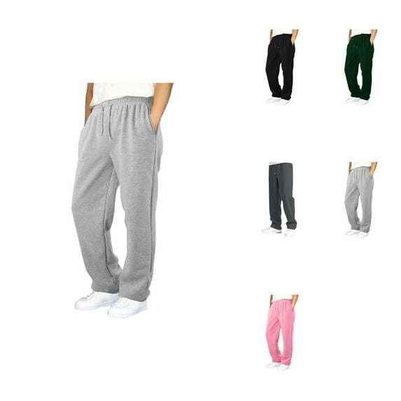 3 Pack Girls' Wide Leg Sweatpants – Casual Loose Fit Joggers with Elastic Waist & Drawstring, Open Bottom, Pockets for Spring Summer Outdoor Wear
