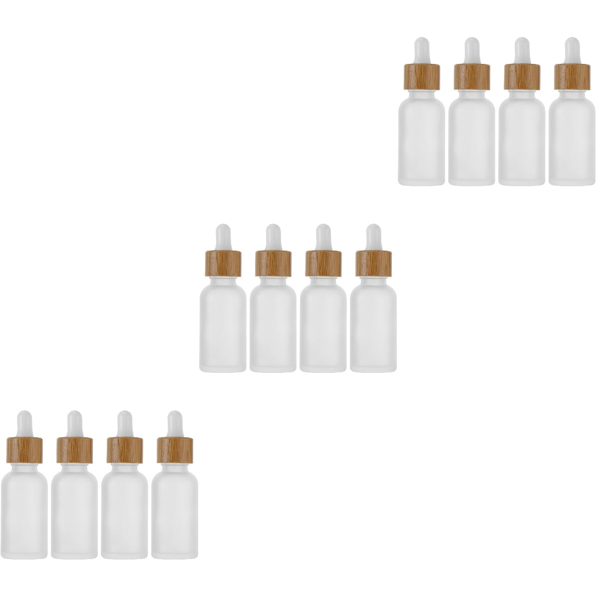 3 Pack Glass Dropper Bottle with Bamboo Lid Water Spray for Hair Travel Soap Container Plants