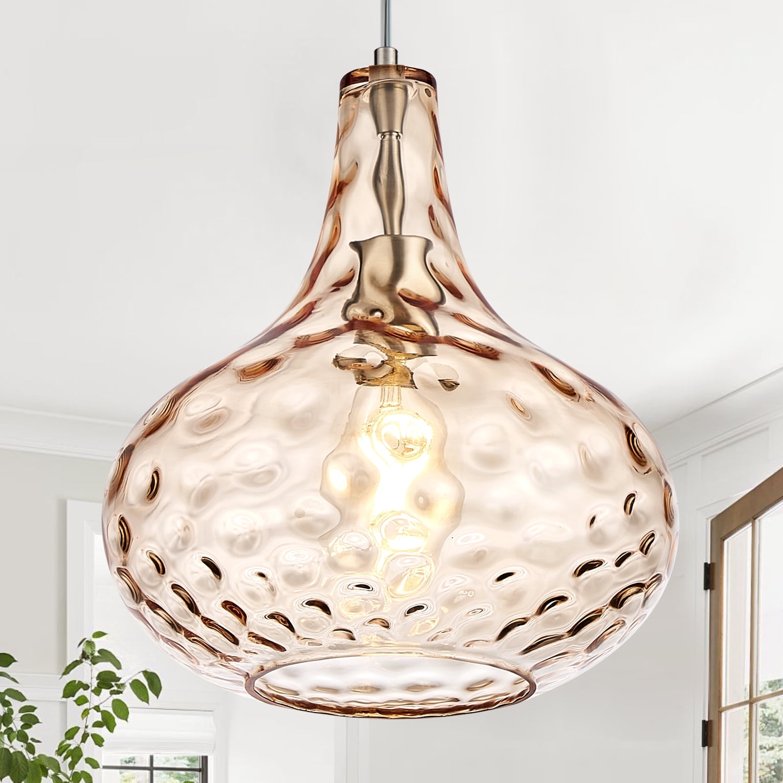 3-pack Glass Pendant Light 11-inch Am...