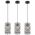 thumbnail image 1 of 3 Pack Glass Pendant Light Brushed Nickel 11-inch Hammered Pendant Lighting for Kitchen Island, Kitchen Sink, Hallway, Living Room, 1 of 7