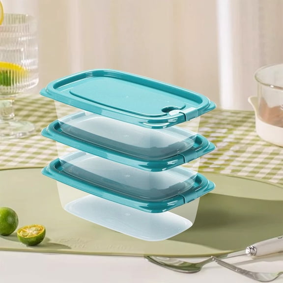 3-Pack Glass Refrigerator Storage Containers with Locking Lids | 550ml Clear Stackable Food Boxes for Leftovers Snacks & Meal Prep | Leakproof & Space Saving | Yellow Green Blue