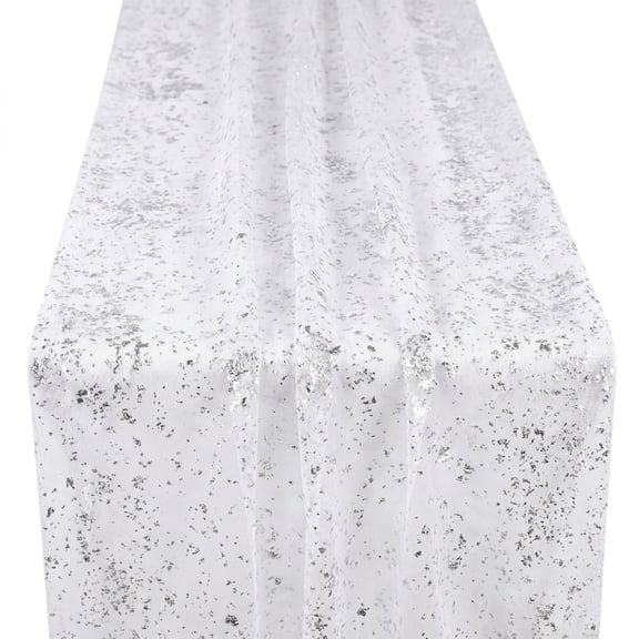 3 Pack Glitter Cheesecloth Table Runners, 10FT Metallic Foil Sheer Gauze Tulle Runner for Wedding, Birthday & Holiday Table Centerpiece Decor
