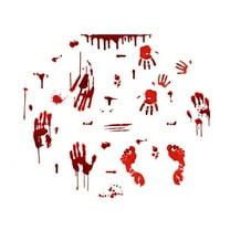 3 Pack Glow In The Dark Decals Blood Handprint And Footprint Designs Removable Waterproof Pvc Wall Stickers For Home Party Decor Theme Parties
