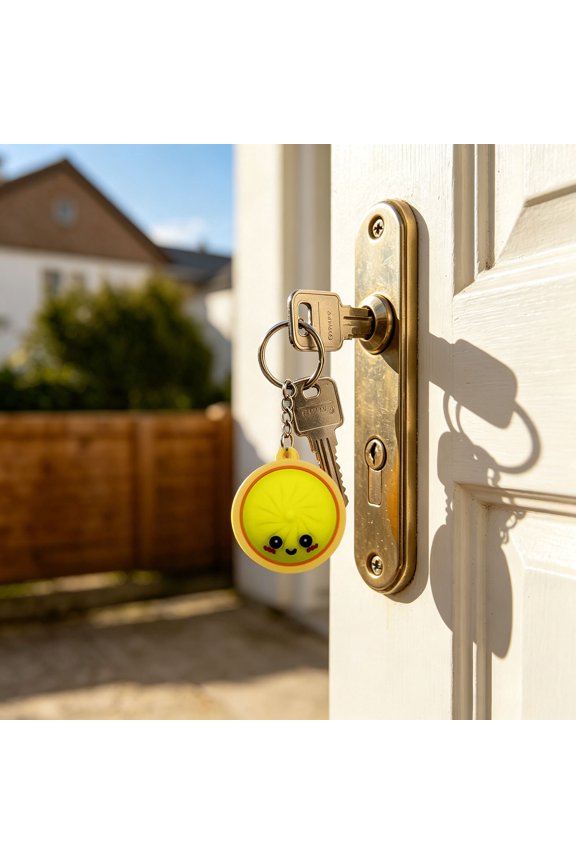 3-Pack Glowing Dumpling Keychain with Stress Clicker - Cute Anxiety Relief Fidget Toy for Adults - Portable Sensory Key Ring for Work, Travel & Home Focus(Yellow)