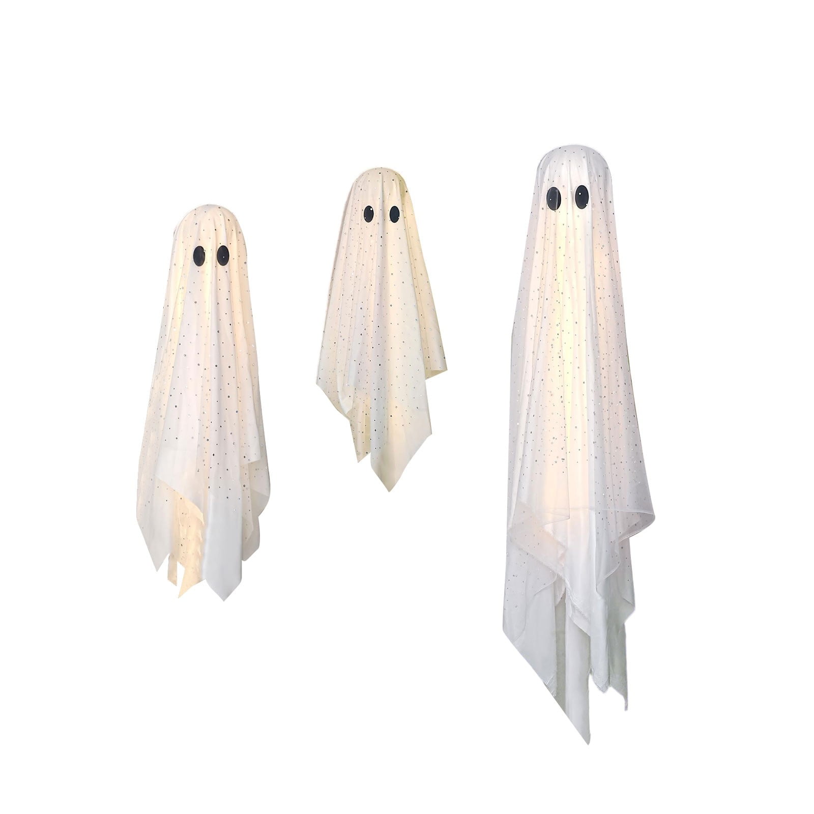 3 Pack Glowing Ghost Halloween Decorations - Hanging Ghost Props with ...
