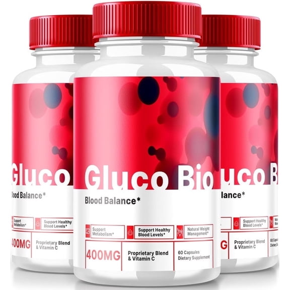 (3 Pack) Gluco Bio Capsules, Advanced Blood Support Pills, All Natural Formula to Maintain Healthy Levels, Dietary Supplement for Overall Wellness, GlucoBio Capsulas Reviews (180 Capsules)