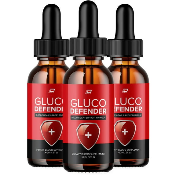 (3 Pack) Gluco Defender Drops Healthy Blood Support Formula - Dietary Supplement Drops - Extra Strength GlucoDefender Liquid Drops, Gluco Defender Drops Reviews (3 Month Supply)