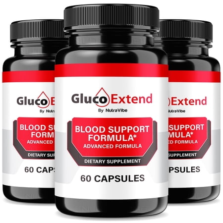 (3 Pack) Gluco Extend Capsules - Official GlucoExtend Pills to Maintain Overall Health, All Natural Blood Formula For Healthy and Stable Levels, Blood Support Review (180 Capsules)