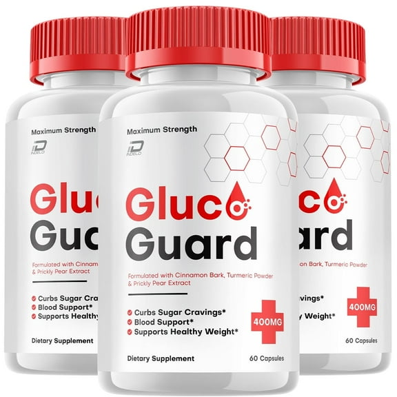 (3 Pack) Gluco Guard Blood Support Capsules, Gluco Guard Advanced Supplement, All Natural Formula to Maintain Healthy Levels, Maximum Strength Daily Formula, Gluco Guard Reviews (180 Capsules)