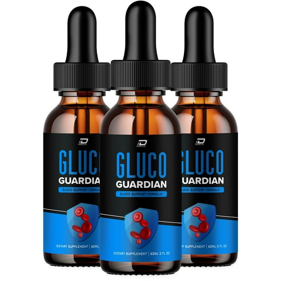 (3 Pack) Gluco Guardian Drops Liquid Supplement - GlucoGuardian Drops, All-Natural Blood Support Formula, Offical Gluco Guardian Extra Strength Formula, Gluco Guardian Reviews (3 Month Supply)