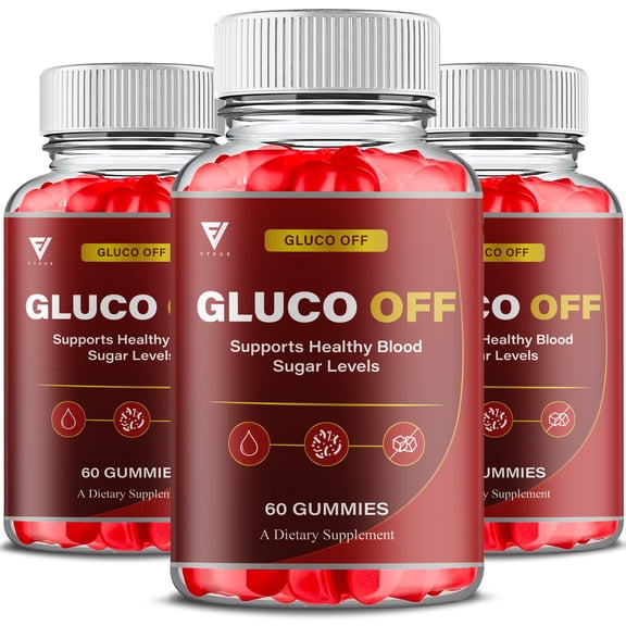 (3 Pack) Gluco Off Gummies, GlucoOff Advanced Support Formula (180 Gummies)