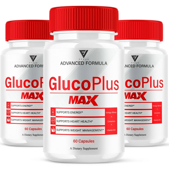 (3 Pack) Gluco Plus Max Blood Optimizer Supplement, GlucoPlus Max (180 Capsules)