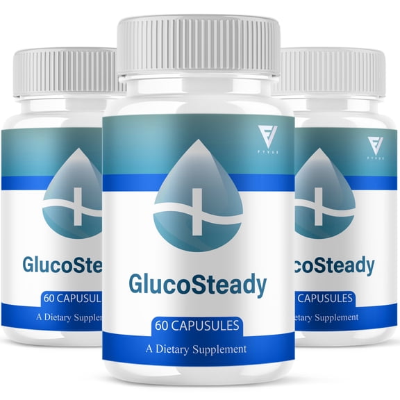 (3 Pack) Gluco Steady Wellness Support Supplement Pills, GlucoSteady (180 Capsules)