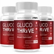 3 Pack Gluco Thrive Advanced Blood Support Capsules, GlucoThrive Maximum Strength Support Supplement 180 Capsules