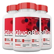 3 Pack GlucoBio Blood Support Capsules, Maximum Strength Formula, GlucoBio Capsules Official Blood Support, 3 Month Supply