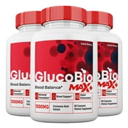 3 Pack GlucoBio Max + Blood Support Capsules, 2x Stronger Formula, GlucoBio Max+ Capsules Blood Support, 3 Month Supply