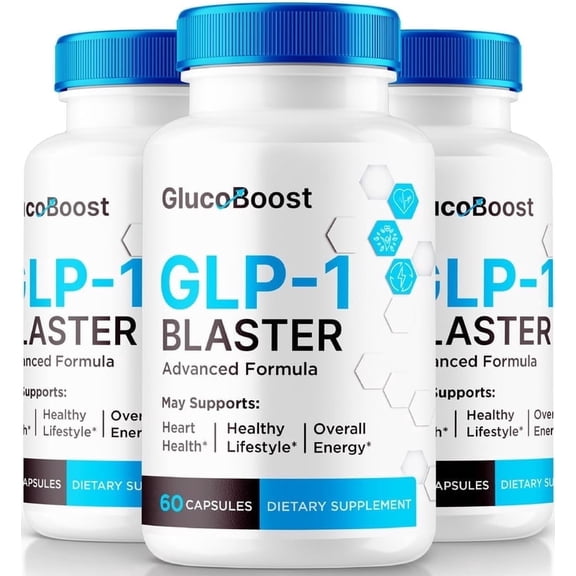 (3 Pack) GlucoBoost Capsules, Official GlucoBoost GLP-1 Booster, All Natural Formula to Maintain Stable Healthy Levels, Premium Blood Support Vitamins, Gluco Boost Review (180 Capsules)
