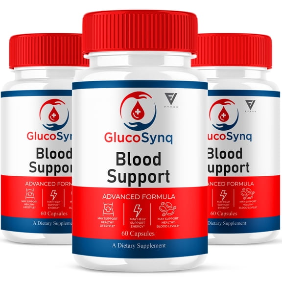 (3 Pack) GlucoSynq Blood Support, Gluco Sync Wellness Formula (180 Capsules)