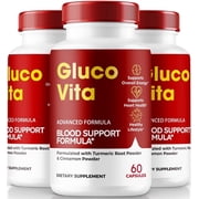 3 Pack GlucoVita Capsules, Official Gluco Vita To Maintain Healthy Blood Levels, All-Natural Blood Support Formula For Overall Well-Being, Premium Gluco Vita Pills Review 180 Capsules
