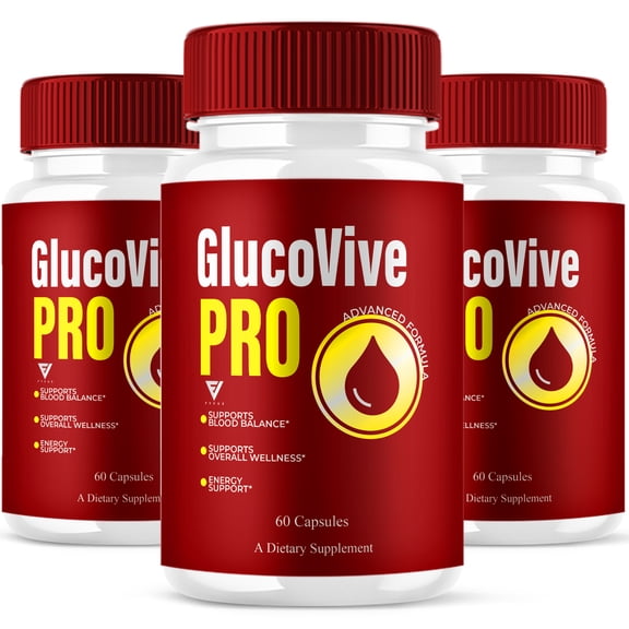 (3 Pack) GlucoVive Pro Blood Balance Support, Gluco Vive Pro Supplement (180 Capsules)