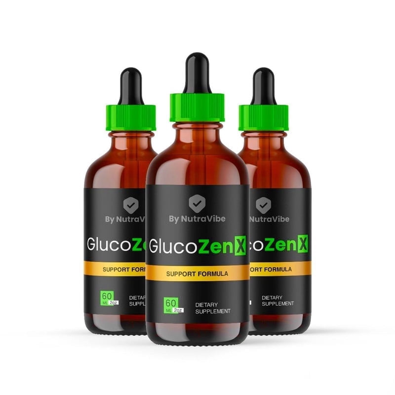 (3 Pack) GlucoZenX Drops, GlucoZen X Liquid Formula - Naturally Supports Healthy Circulation and Stable Levels, Official Gluco Zen X Extract Review (90 Servings)