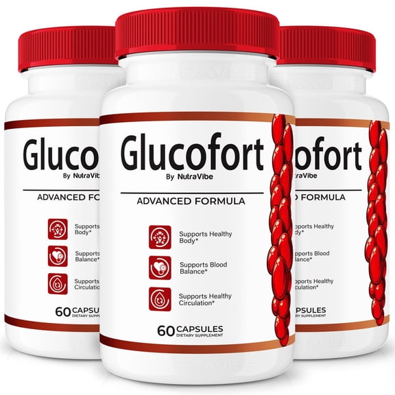 (3 Pack) Glucofort Original Formula with a Clean Blend to Support Healthy Circulation, Natural Energy & Balanced Levels | Just 2 Easy-to-Swallow Pills Daily (180 Capsules)