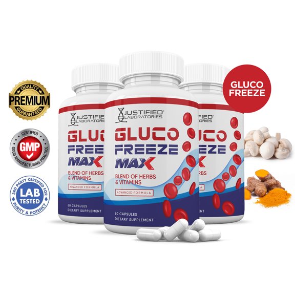 (3 Pack) Glucofreeze Max Advanced Formula 1295MG 180 Capsules