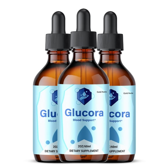 (3 Pack) Glucora Supplement Drops, All Natural Glycogen Supplement, Glu cora Liquid Formula, Maximum Strength