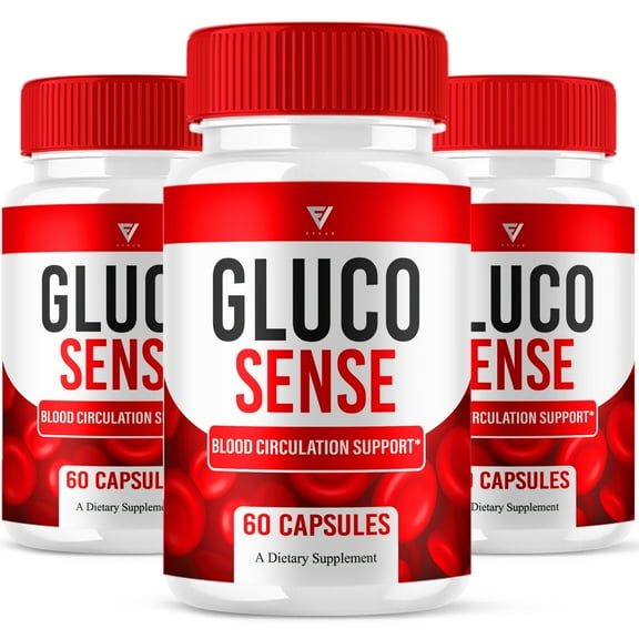 (3 Pack) Glucosense Advanced Glycogen Pills, Gluco Sense Maximum Strength Multivitamin Formula (180 Capsules)
