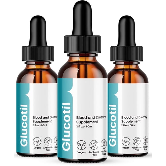 (3 Pack) Glucotil Premium Blood Support Drops, Glucotil All-Natural Blood Dietary Supplement, Advanced Support Formula for Optimal Health, Gluco Til Reviews