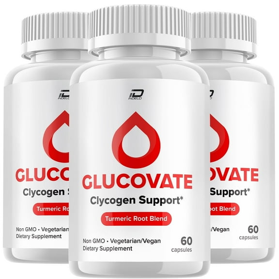 (3 Pack) Glucovate Blood Support Capsules, Glucovate Advanced Supplement, All Natural Formula to Maintain Healthy Levels, Maximum Strength Daily Formula, Glucovate Capsules Reviews (180 Capsules)