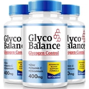 3 Pack Glyco Balance Glycogen Support Capsules, Official GlycoBalance Pills, All Natural Supplement To Support Overall Health, Premium Glyco Balance Supplement Review 180 Capsules