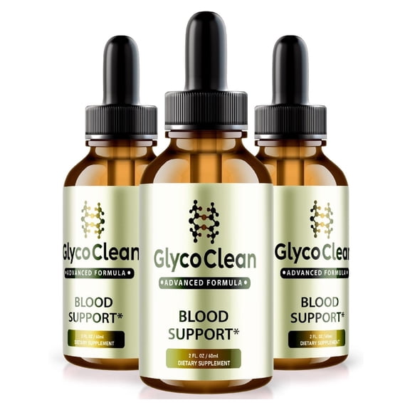 (3 Pack) Glyco Clean Drops, Glyco Clean Blood Support Formula, Maximum Strength All-Natural Liquid Dietary Supplement, Glycogen Clean Drops Official, GlycoClean Reviews (90 Servings)