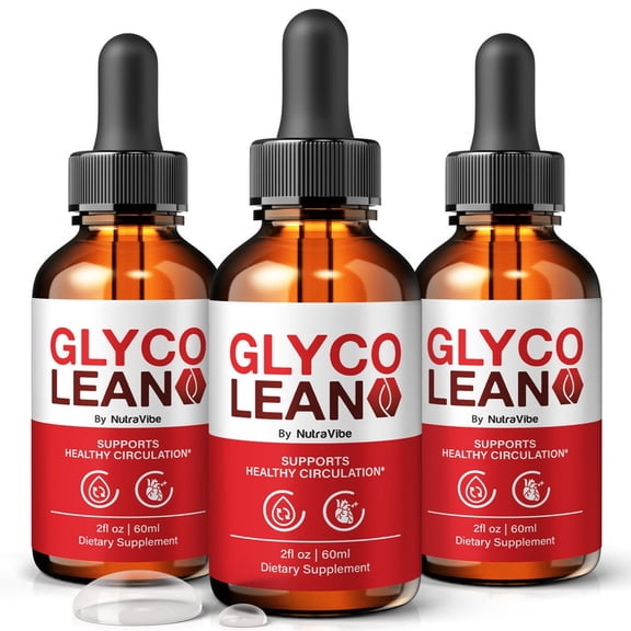 (3 Pack) Glyco Lean Drops  Daily Liquid Formula with a Clean, Natural Blend to Support Natural Flow, Balanced Levels & Healthy Circulation | Convenient for Consistent Use (90 Servings)