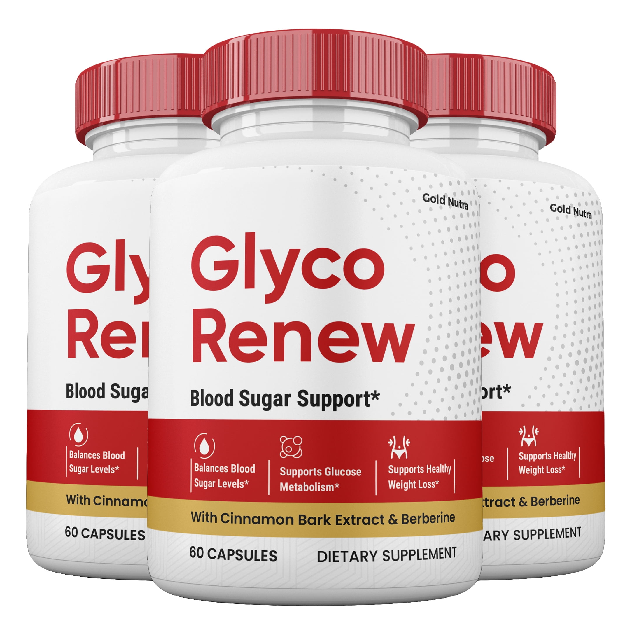 (3 Pack) Glyco Renew Blood Sugar Capsules, Official Capsules, Maximum Strength, Made in the USA.