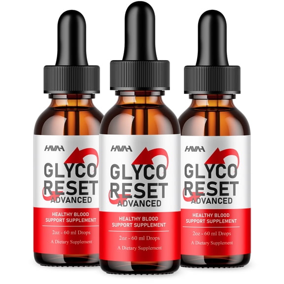 (3 Pack) Glyco Reset Daily Blood Support Drops, GlycoReset Formula (6 oz)