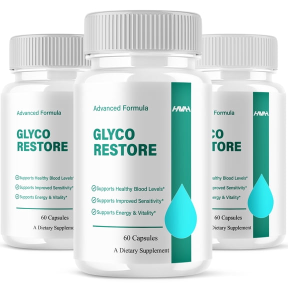 (3 Pack) Glyco Restore Blood Health Support, GlycoRestore Pills (180 Capsules)