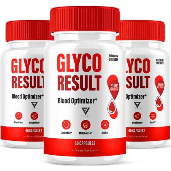 (3 Pack) Glyco Result Blood Optimizer, GlycoResult Formula (180 Capsules)