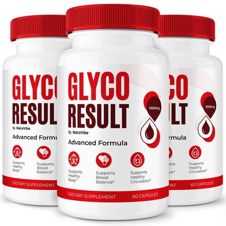 (3 Pack) Glyco Result Capsules - Official Glyco Result Pills to Maintain Overall Health, All Natural Blood Formula For Healthy and Stable Levels, Glyco Result Review (180 Capsules)