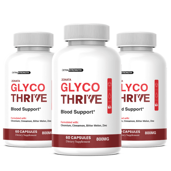 (3 Pack) Glyco Thrive Capsules, Glyco Thrive Blood Balance Premium Formula - 180 Count