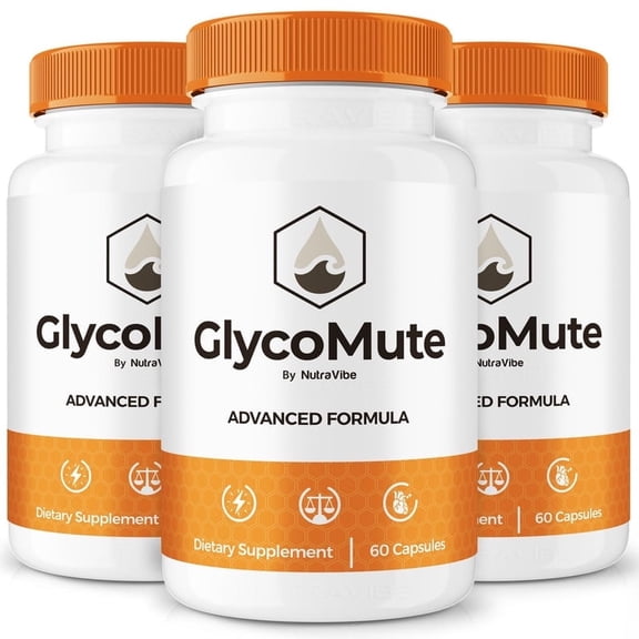 (3 Pack) GlycoMute Original Formula with a Clean Blend to Support Healthy Circulation, Natural Energy & Balanced Levels | Just 2 Easy-to-Swallow Pills Daily (180 Capsules)